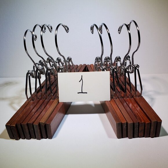 VINTAGE WOOD PANTS HANGERS..1970 ERA..BUNDLE NO. ONE..BUNDLE QUANTITY OF EIGHT - Picture 1 of 3